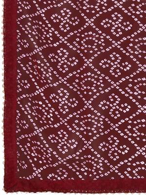  maroon georgette anarkali printed  kurti with dupatta 5