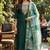 Green coding sequence embroidered kurta with trouser & dupatta