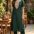 Green coding sequence embroidered kurta with trouser & dupatta