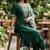 Green coding sequence embroidered kurta with trouser & dupatta
