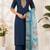 Navy blue coding sequence embroidered kurta with trouser & dupatta