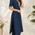 Navy blue coding sequence embroidered kurta with trouser & dupatta