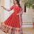 Red georgette readymade anarkali suit with zari & sequin  work