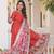 Red georgette readymade anarkali suit with zari & sequin  work