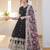 Black georgette readymade anarkali suit with zari & sequin  work
