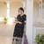 Black georgette readymade anarkali suit with zari & sequin  work