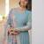 Sky blue georgette readymade anarkali suit with zari & sequin  work