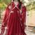 Maroon georgette readymade anarkali suit with zari & sequin  work