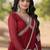 Maroon georgette readymade anarkali suit with zari & sequin  work