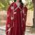 Maroon georgette readymade anarkali suit with zari & sequin  work