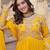 Yellow georgette readymade anarkali suit with zari & sequin  work