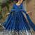 D blue chinon readymade anarkali suit with zari & sequin  work