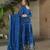 D blue chinon readymade anarkali suit with zari & sequin  work