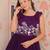 Violet georgette readymade gown with embroidery & beads work