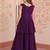 Violet georgette readymade gown with embroidery & beads work