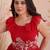Red georgette readymade gown with embroidery & beads work