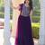 Purple georgette readymade gown with embroidery & beads work