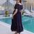 Black silk readymade gown with embroidery & beads work