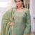 Green silk readymade suit with embroidery & zari work