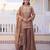 Coffee silk readymade suit with embroidery & zari work