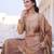 Coffee silk readymade suit with embroidery & zari work
