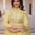 Yellow chanderi readymade suit with embroidery & beads work