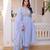 Sky blue chanderi readymade suit with embroidery & beads work