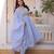 Sky blue chanderi readymade suit with embroidery & beads work