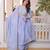 Sky blue chanderi readymade suit with embroidery & beads work