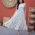 White cotton readymade kurti with floral printed work