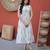 White cotton readymade kurti with floral printed work