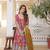 Peach silk readymade anarkali suit with zari & sequin  work
