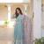 Sky blue georgette readymade anarkali suit with zari & sequin  work