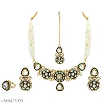 Indian bollywood gold plated kundan choker bridal necklace earrings jewelry set 1