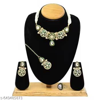 Indian bollywood gold plated kundan choker bridal necklace earrings jewelry set 3