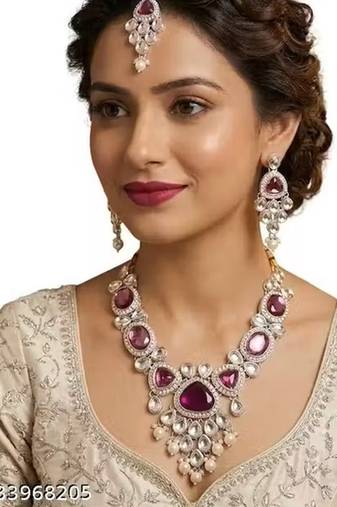 Indian bollywood gold plated kundan choker bridal necklace earrings jewelry set