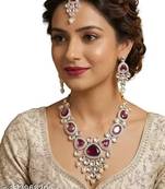 Indian bollywood gold plated kundan choker bridal necklace earrings jewelry set