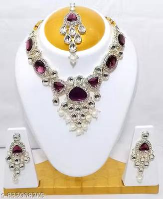 Indian bollywood gold plated kundan choker bridal necklace earrings jewelry set 3