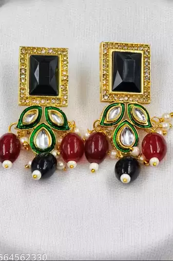 Indian bollywood gold plated kundan choker bridal necklace earrings jewelry set
