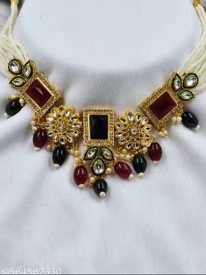 Indian bollywood gold plated kundan choker bridal necklace earrings jewelry set 3