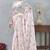 Pink Digital printed satin silk designer wedding saree for women