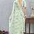Green digital printed satin silk sea designer wedding saree for women
