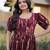 Brown cotton readymade kurti with floral printed work