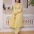 Yellow chanderi readymade suit with embroidery & beads work