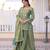 Green silk readymade suit with embroidery & zari work