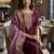 Wine coding sequence embroidered kurta with trouser & dupatta