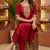 Maroon coding sequence embroidered kurta with trouser & dupatta