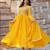Yellow georgette readymade anarkali suit with zari & sequin  work
