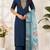Navy blue coding sequence embroidered kurta with trouser & dupatta