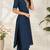 Navy blue coding sequence embroidered kurta with trouser & dupatta